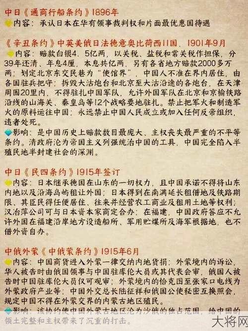 中国签订的不平等条约有哪些？如何影响历史？-大将网