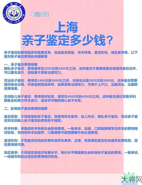 孕期做亲子鉴定多少钱？有哪些注意事项？-大将网